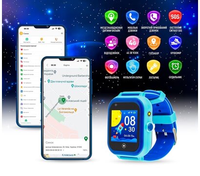 Зображення 2 Смарт-годинник Garmix PointPRO-200 4G/GPS/WiFi Blue есть