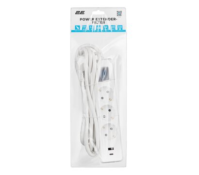Изображение 3 2E 3хSchuko, 1 х USB, 1 x USB-C, 3 м (2E-SP315M3USBWH) 3, 1 х USB, 1 x USB-C розеток