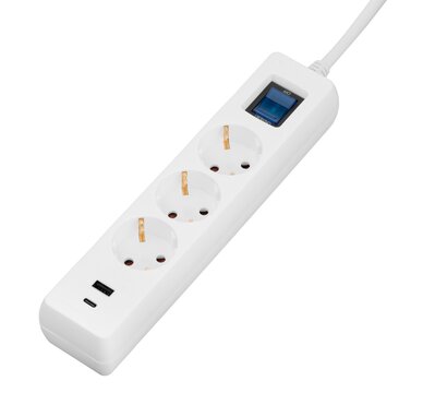 Изображение 4 2E 3хSchuko, 1 х USB, 1 x USB-C, 3 м (2E-SP315M3USBWH) 3, 1 х USB, 1 x USB-C розеток