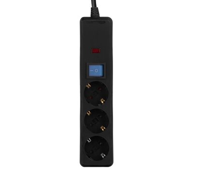 Изображение 6 2E 3 р, 1 м, Black (2E-U03C14M1BK) 3 розеток