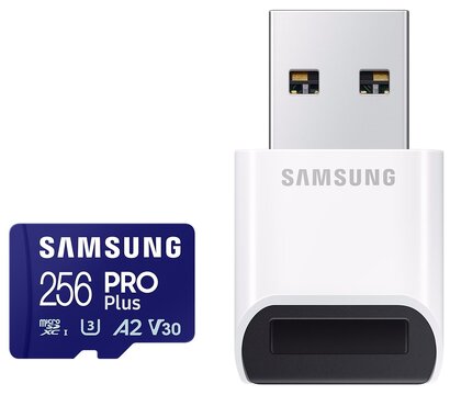 Изображение 2 Карта памяти Samsung Pro Plus microSDXC 256GB UHS-I/U3 Class 10 + SD-адаптер - MB-MD256SB/WW