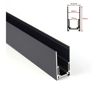 Зображення 2 Шинопровід Lightwell LW-TRACK-SURF-B-1,5m, Довжина: 1,5м
