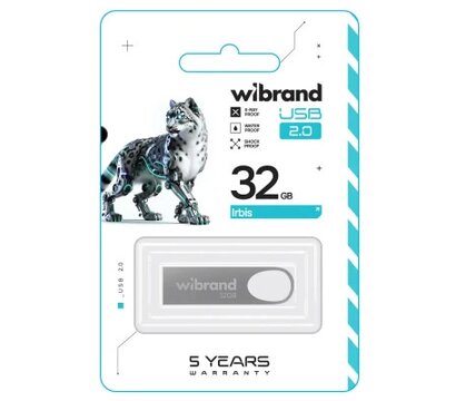 Зображення 2 USB флеш накопичувач Wibrand Irbis 32GB USB 2.0 Silver (WI2.0/IR32U3S)