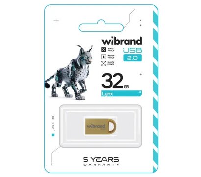 Зображення 2 USB флеш накопичувач Wibrand lynx 32GB USB 2.0 Gold (WI2.0/LY32M2G)