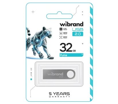 Зображення 2 USB флешка Wibrand Puma 32GB USB 2.0 Silver (WI2.0/PU32U1S)