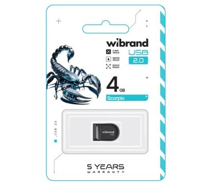 Зображення 2 USB флеш накопичувач Wibrand Scorpio 4GB USB 2.0 Black (WI2.0/SC4M3B)