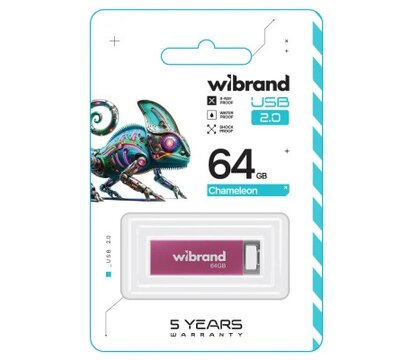 Зображення 2 Накопичувач USB Wibrand Chameleon 64GB USB 2.0 Pink (WI2.0/CH64U6P)