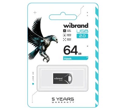 Зображення 2 USB флешка Wibrand Hawk 64GB USB 2.0 Black (WI2.0/HA64M1B)