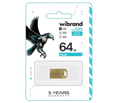 Изображение 2 Накопитель USB Wibrand Hawk 64GB USB 2.0 Gold (WI2.0/HA64M1G)