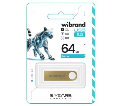 Зображення 2 USB флеш накопичувач Wibrand Puma 64GB USB 2.0 Gold (WI2.0/PU64U1G)