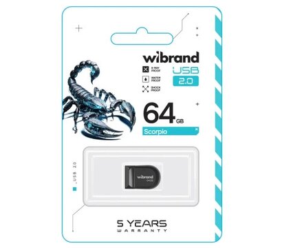 Зображення 2 USB флешка Wibrand Scorpio 64GB USB 2.0 Black (WI2.0/SC64M3B)