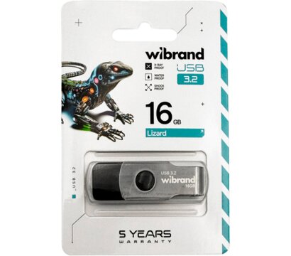Зображення 2 USB флеш накопичувач Wibrand Lizard Black 16GB USB 3.2 (WI3.2/LI16P9B)