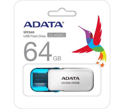 Зображення 3 USB флеш накопичувач A-Data AUV 240 64GB USB 2.0 White (AUV240-64G-RWH)