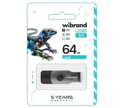 Зображення 3 USB флеш накопичувач Wibrand Lizard 64GB USB 3.2 Black (WI3.2/LI64P9B)