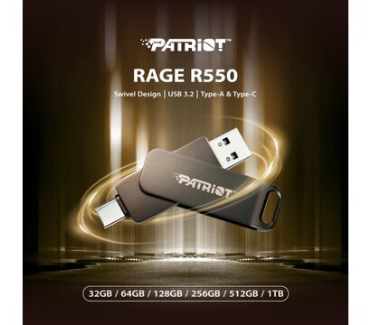 Изображение 5 USB флешка Patriot Rage R550 Matte 128GB USB 3.2/Type-C Black (PE128GR550DSAD)
