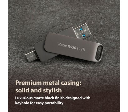 Изображение 6 USB флешка Patriot Rage R550 Matte 128GB USB 3.2/Type-C Black (PE128GR550DSAD)