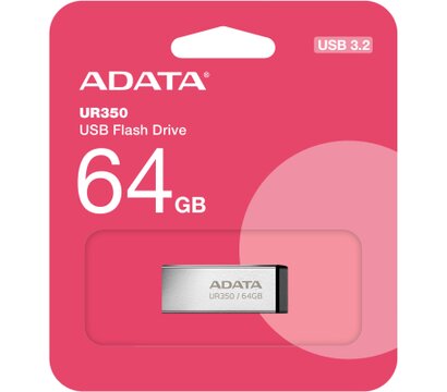 Изображение 6 USB флеш накопитель Adata UR350 64GB USB 3.2 Silver-Black (UR350-64G-RSR/BK)