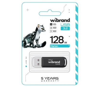 Зображення 2 USB флеш накопичувач Wibrand Marten 128GB USB 3.2 Black (WI3.2/MA128P10B)