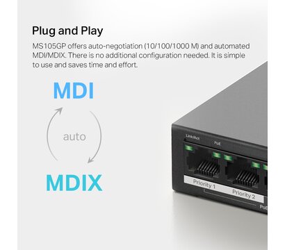 Изображение 2 Свитч Mercusys MS105GP