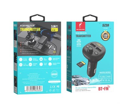 Зображення 2 Автомобільний FM-трансмітер SkyDolphin SZ20 Black (SDFMT-000027)