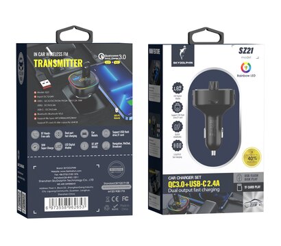 Зображення 2 FM-трансміттер SkyDolphin SZ21 Black (SDFMT-000028) без пульта
