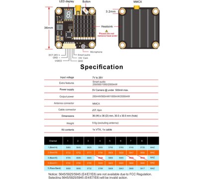 Изображение 5 Видеопередатчик AKK FX2-Dominator 2W 5.8GHz 48CH L,X Band (TX2000LX)
