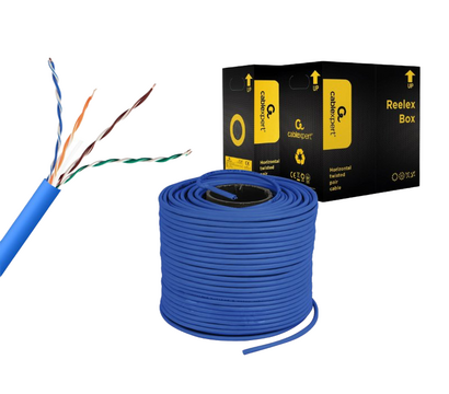 Зображення 2 Кабель вита пара Cablexpert UTP 5e 4х2х0, 48 CCA внутр. (ал+мідь) 305м Blue (UPC-5004E-SOL-B), Колір кабелю: синій