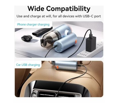 Зображення 3 Автопилосос Vention Cordless Car Vacuum Cleaner Foldable Type Blue (KRAL0)