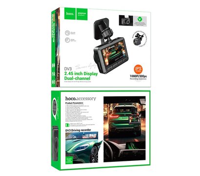 Зображення 9 Автомобільний реєстратор Hoco DV3 Black (6942007608183) з G-сенсором