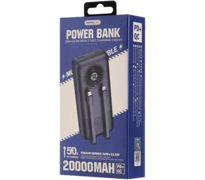 Зображення 2 Універсальна мобільна батарея Remax RPP-38 20000mAh 22.5W Black (45364)
