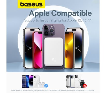 Зображення 9 Універсальна мобільна батарея Baseus Magnetic Mini 5000mAh 20W White (P10022107223-00)
