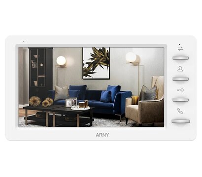 Зображення 2 Домофонна система Arny AVD-7008FHD White/Brown, Колір (домофон + панель): білий + коричневий