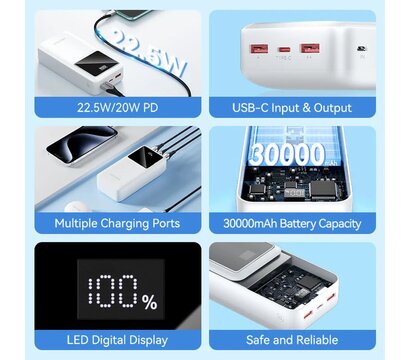Зображення 4 Повербанк Vention 30000mAh PD QC 3.0 Black (FHMB0)