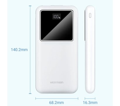 Зображення 5 Батарея універсальна Vention 10000mAh PD QC 3.0 White (FHKW0)