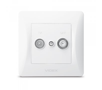 Зображення 2 Розетка Videx Binera TV+SAT White (VF-BNSK2TVSATE-W) Одинарна