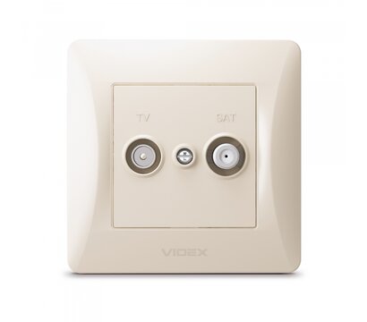 Зображення 2 Розетка Videx Binera TV+SAT Cream (VF-BNSK2TVSATE-CR) прихованого типу