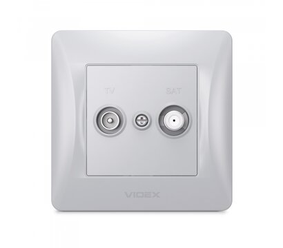 Зображення 2 Розетка Videx Binera TV+SAT Silver Silk (VF-BNSK2TVSATE-SS) Одинарна