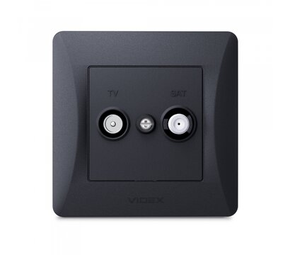 Изображение 2 Розетка Videx Binera TV+SAT Black Graphite (VF-BNSK2TVSATE-BG) скрытого типа