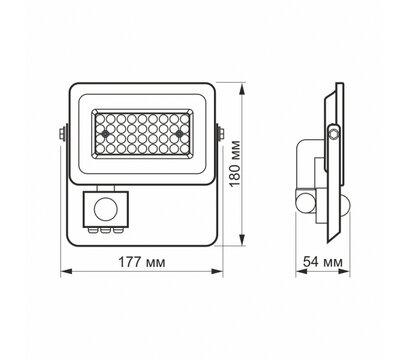 Зображення 2 LED прожектор Videx F2e 30W 5000K Sensor (VL-F2e305W-S) на 30 W