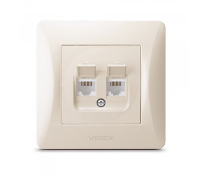 Зображення 2 Розетка Videx Binera CAT6+CAT6 Cream (VF-BNSK2PC6-CR) прихованого типу