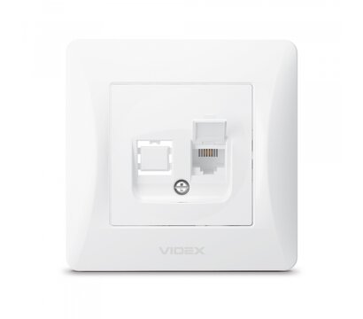 Зображення 2 Розетка Videx Binera CAT3 White (VF-BNSK1TF3-W) прихованого типу