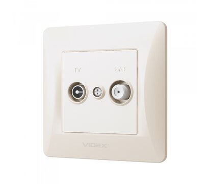 Зображення 3 Розетка Videx Binera TV+SAT Cream (VF-BNSK2TVSATE-CR) прихованого типу