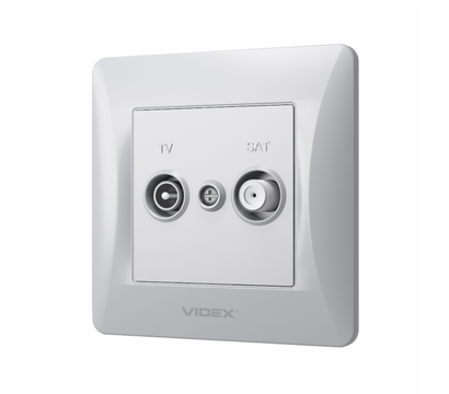 Зображення 3 Розетка Videx Binera TV+SAT Silver Silk (VF-BNSK2TVSATE-SS) Одинарна