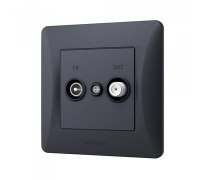 Изображение 3 Розетка Videx Binera TV+SAT Black Graphite (VF-BNSK2TVSATE-BG) скрытого типа