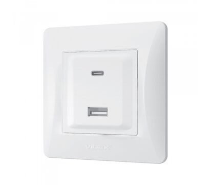 Зображення 3 Розетка Videx Binera USB-A + USB-C PD20W White (VF-BNCHRUC20-W) прихованого типу