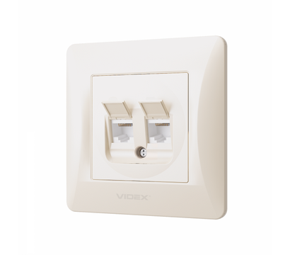Зображення 3 Розетка Videx Binera CAT6+CAT6 Cream (VF-BNSK2PC6-CR) прихованого типу