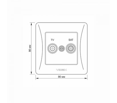 Зображення 5 Розетка Videx Binera TV+SAT Cream (VF-BNSK2TVSATE-CR) прихованого типу