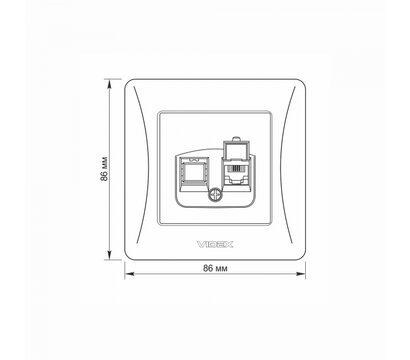 Зображення 5 Розетка Videx Binera CAT3 Cream (VF-BNSK1TF3-CR) без кришки