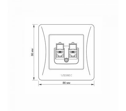 Зображення 5 Розетка Videx Binera CAT3+CAT3 White (VF-BNSK2TF3-W) без заземлення