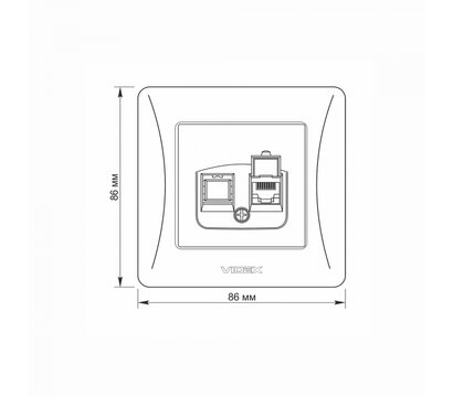 Зображення 5 Розетка Videx Binera CAT6 Cream (VF-BNSK1PC6-CR) без заземлення
